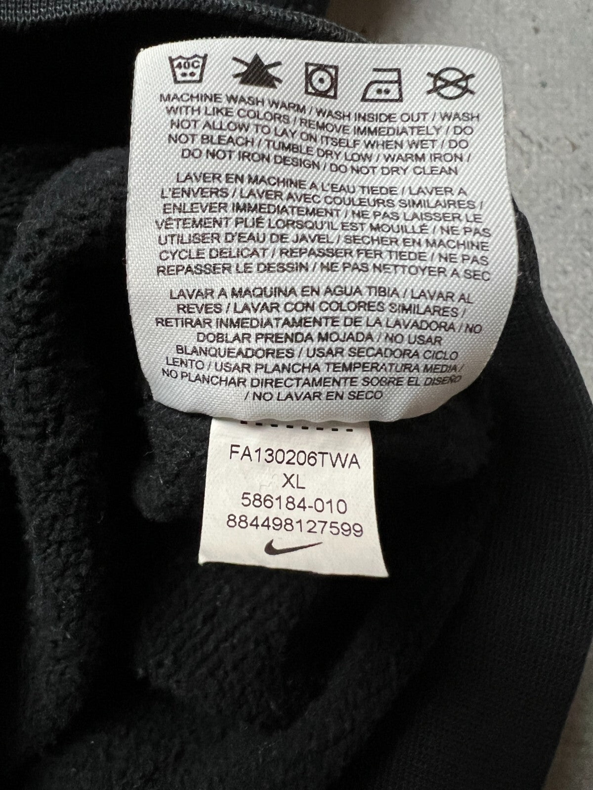Nike boxy fit vintage hoodie center swoosh logo spellout y2k