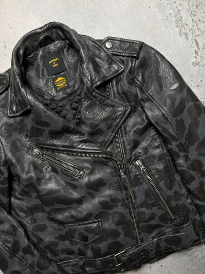 Superdry Yokohama Racing Rocker Cropped Leather Biker Jacket