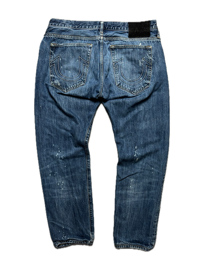 True Religion Rocco Washed Distressed Relaxed Jeans y2k USA