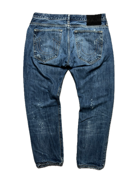 True Religion Rocco Washed Distressed Relaxed Jeans y2k USA