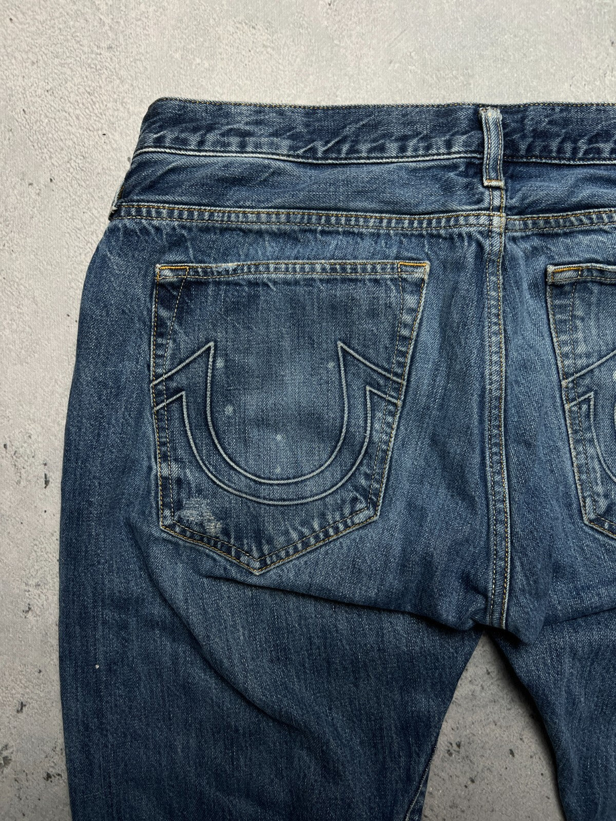 True Religion Rocco Washed Distressed Relaxed Jeans y2k USA