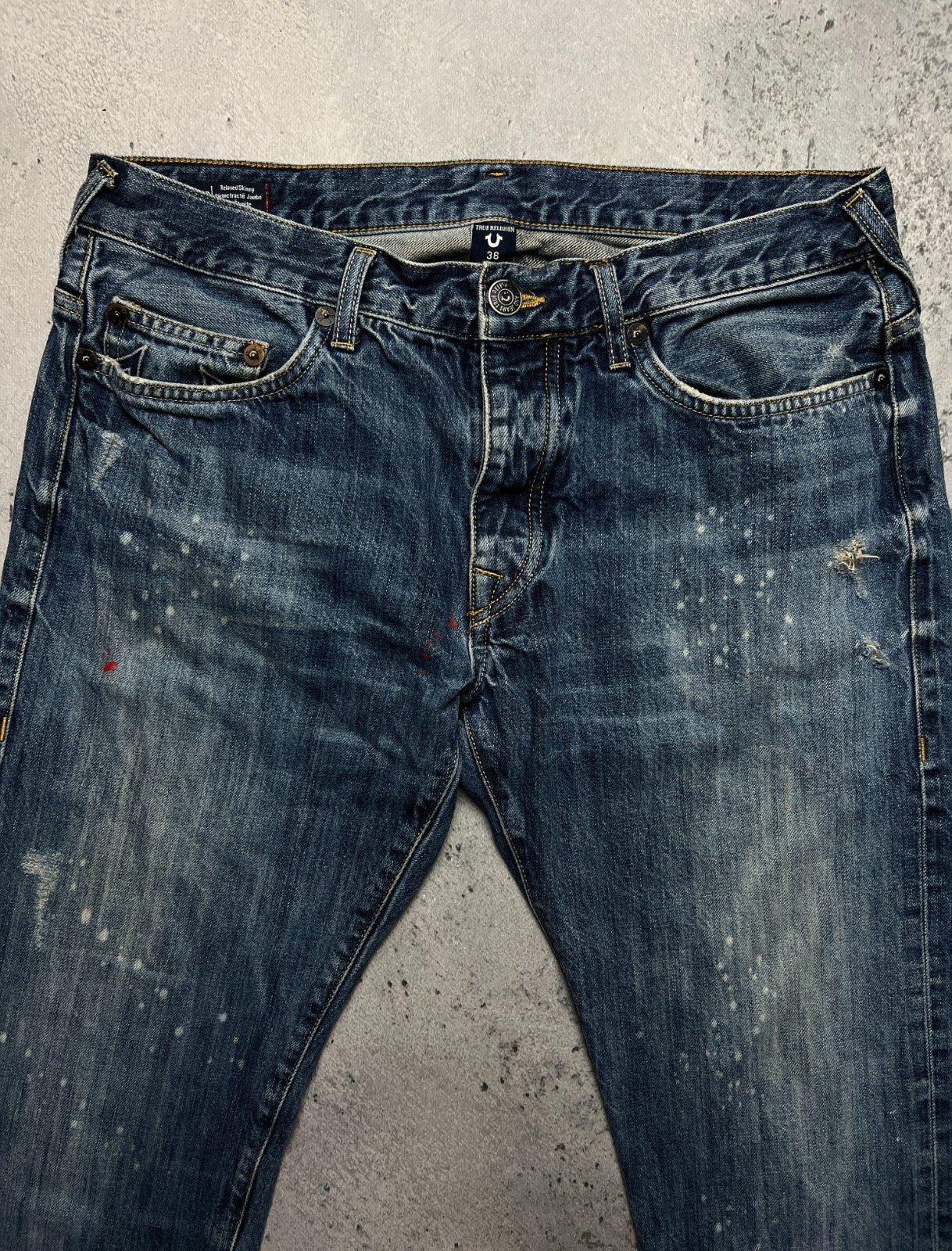 True Religion Rocco Washed Distressed Relaxed Jeans y2k USA