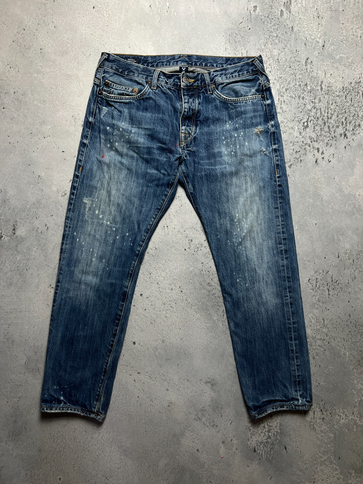 True Religion Rocco Washed Distressed Relaxed Jeans y2k USA