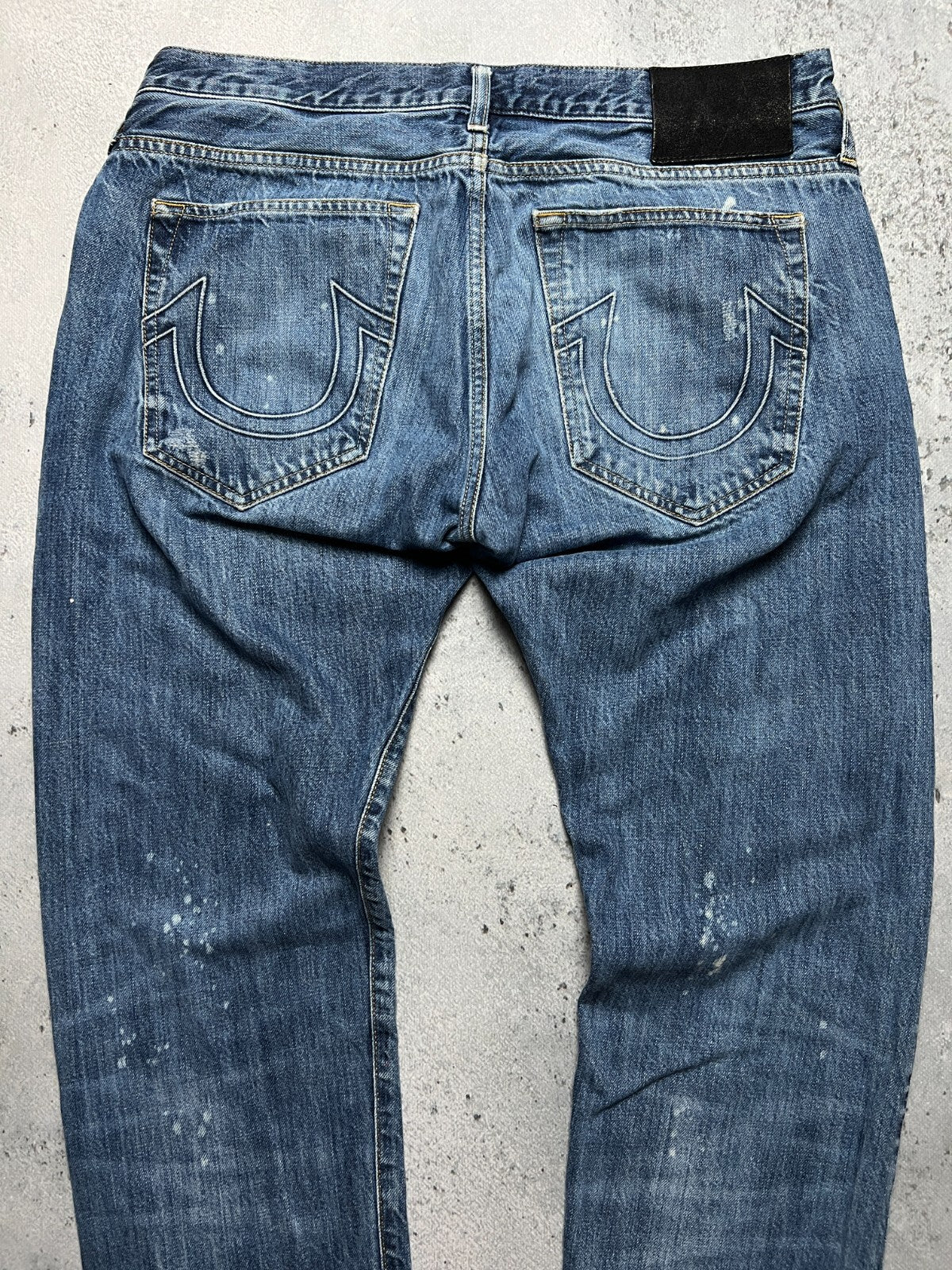 True Religion Rocco Washed Distressed Relaxed Jeans y2k USA