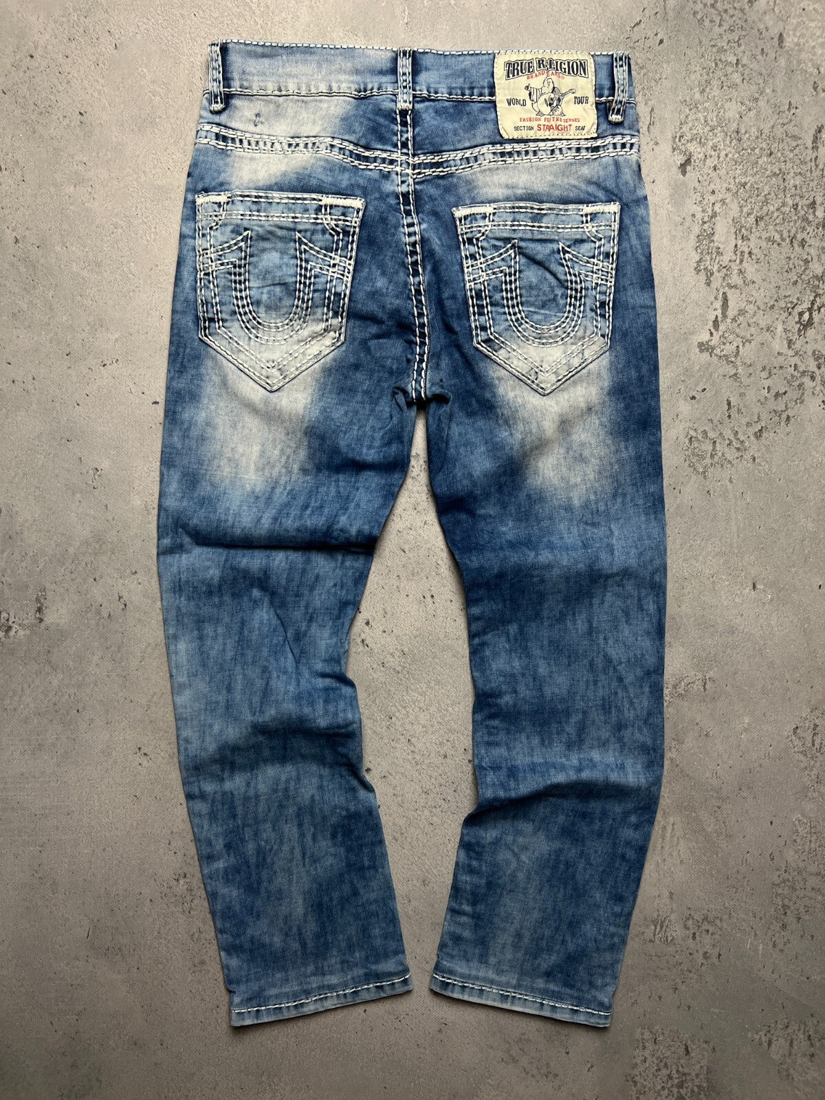 True Religion Joey Straight Distressed Relaxed Jeans y2k USA