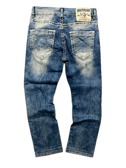 True Religion Joey Straight Distressed Relaxed Jeans y2k USA