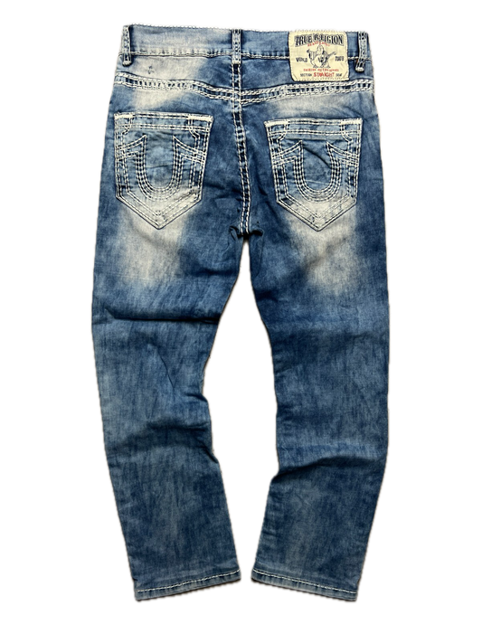 True Religion Joey Straight Distressed Relaxed Jeans y2k USA