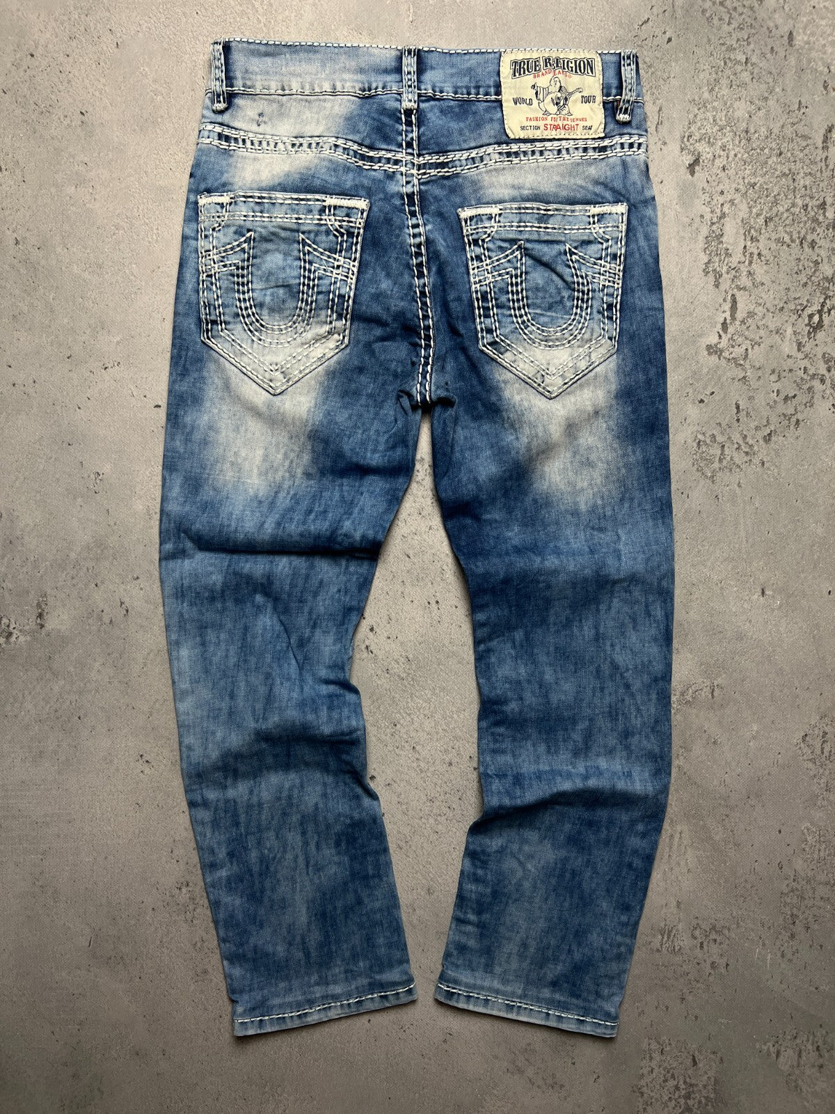 True Religion Joey Straight Distressed Relaxed Jeans y2k USA