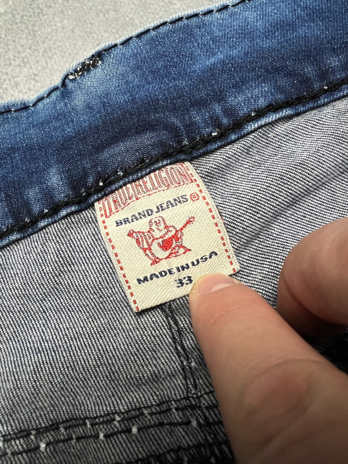 True Religion Joey Straight Distressed Relaxed Jeans y2k USA