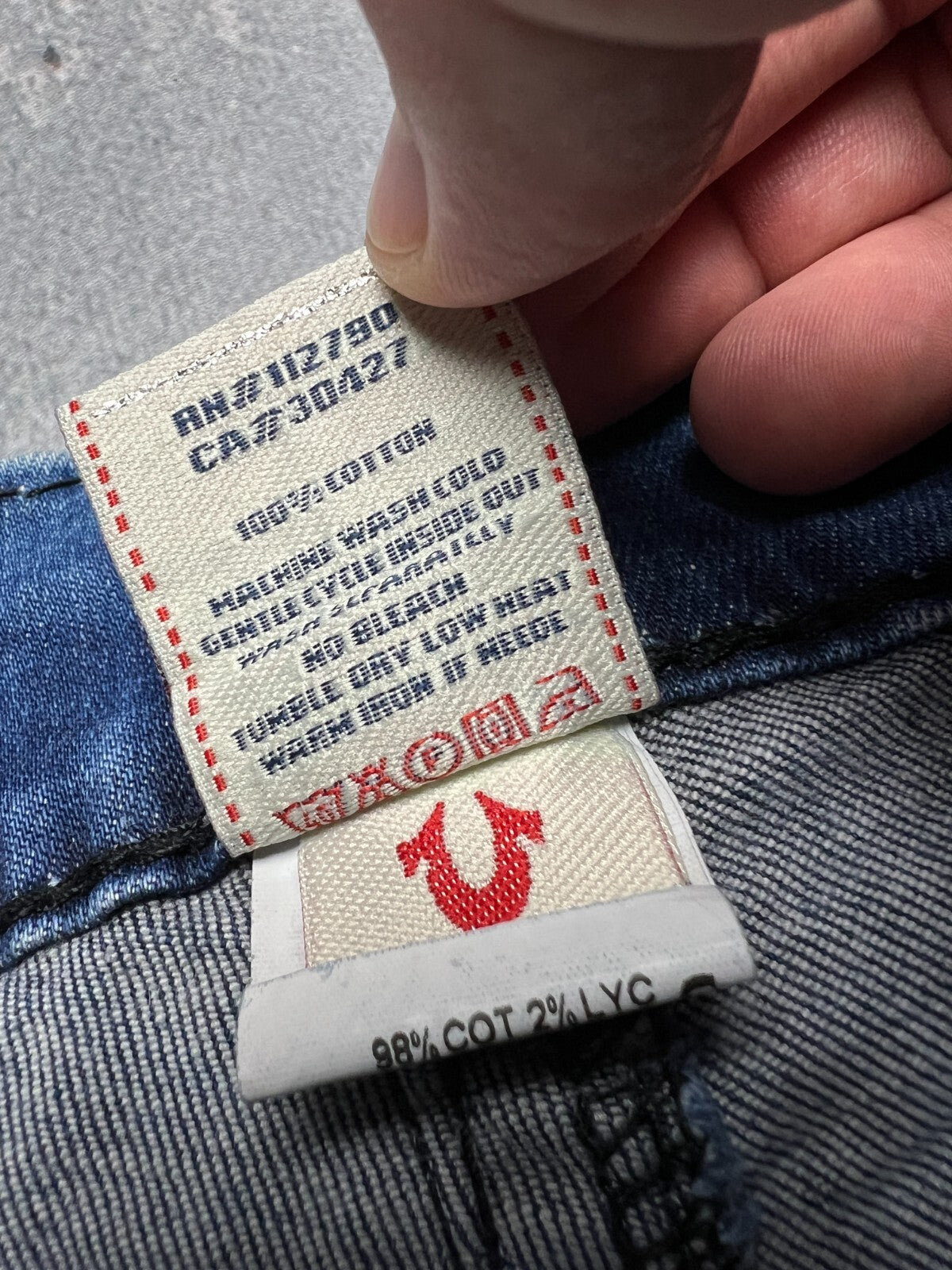 True Religion Joey Straight Distressed Relaxed Jeans y2k USA