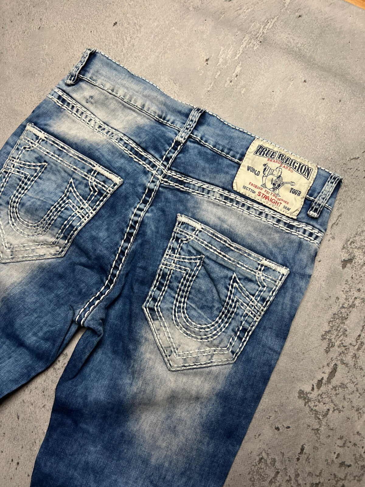 True Religion Joey Straight Distressed Relaxed Jeans y2k USA