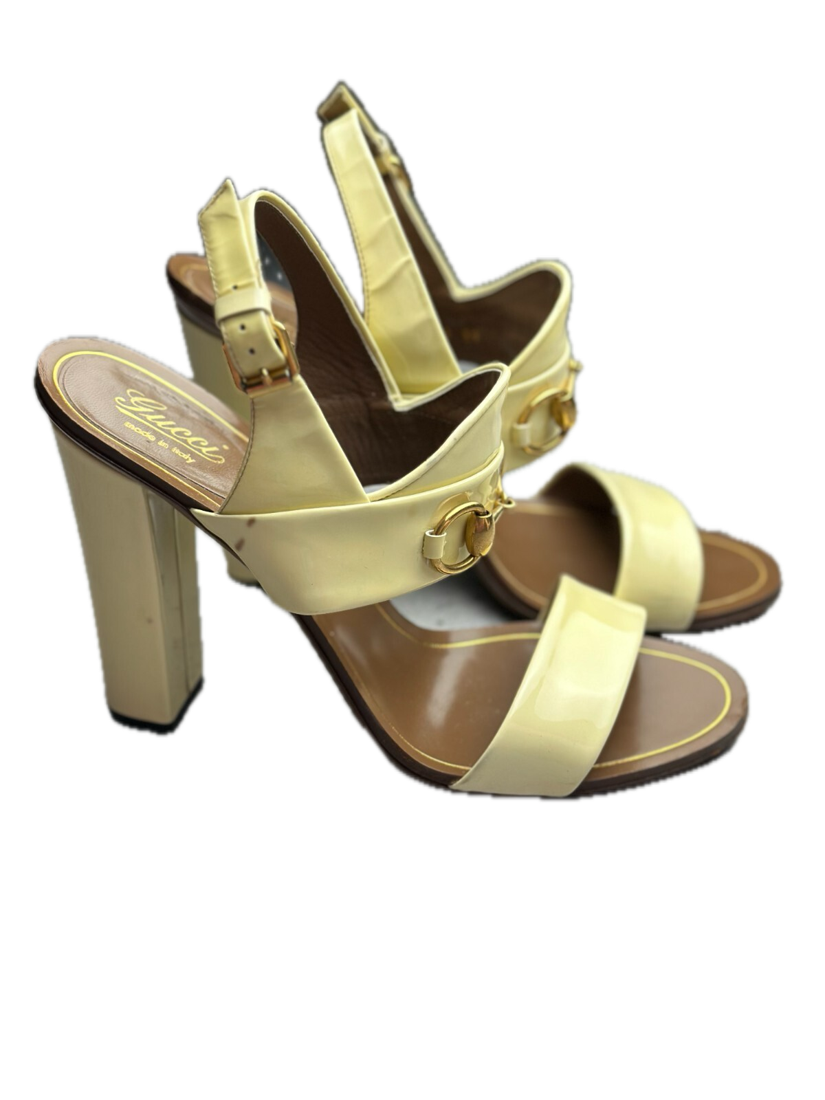 Gucci Leather Alyssa Horsebit Ankle Strap Sandals y2k Rare