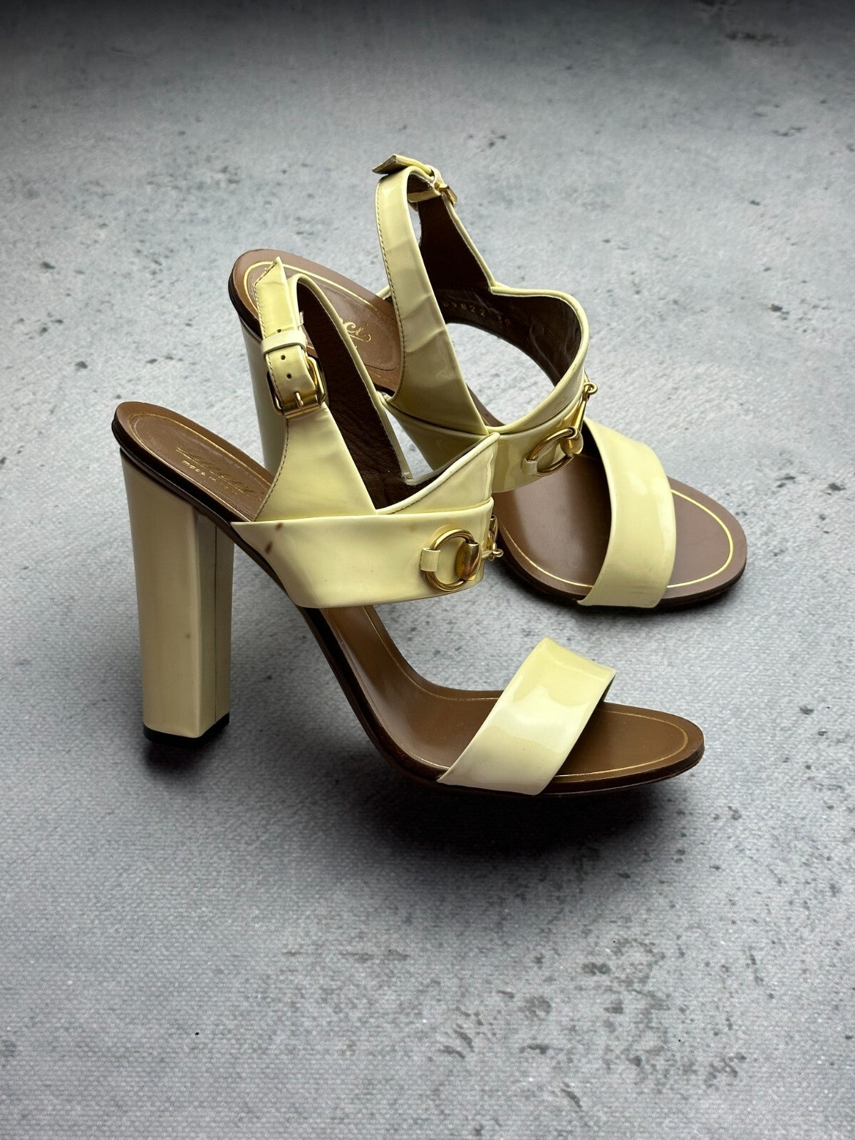 Gucci Leather Alyssa Horsebit Ankle Strap Sandals y2k Rare