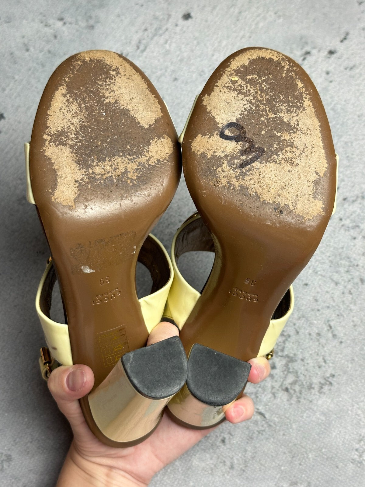 Gucci Leather Alyssa Horsebit Ankle Strap Sandals y2k Rare