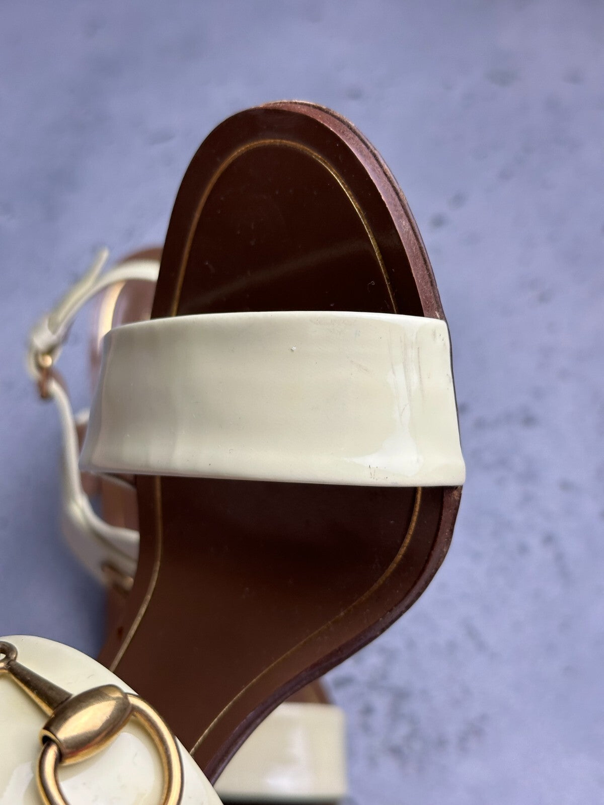 Gucci Leather Alyssa Horsebit Ankle Strap Sandals y2k Rare