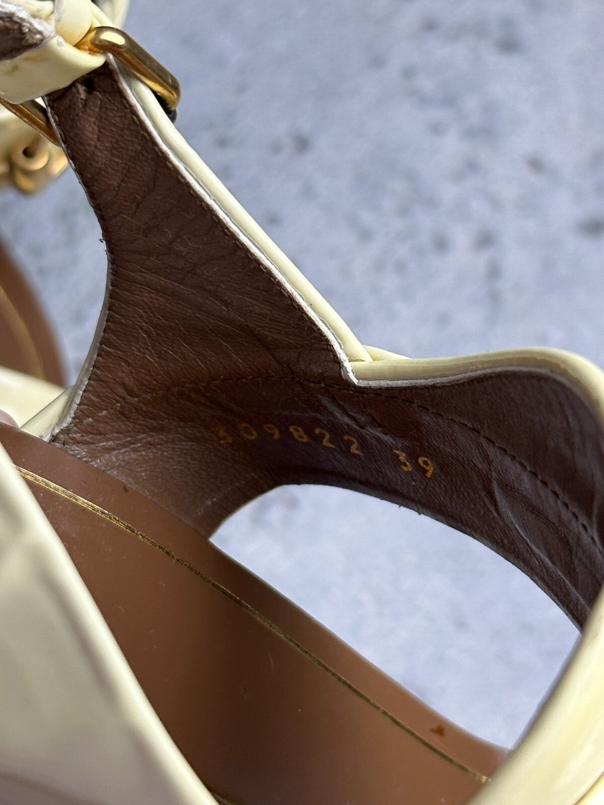 Gucci Leather Alyssa Horsebit Ankle Strap Sandals y2k Rare