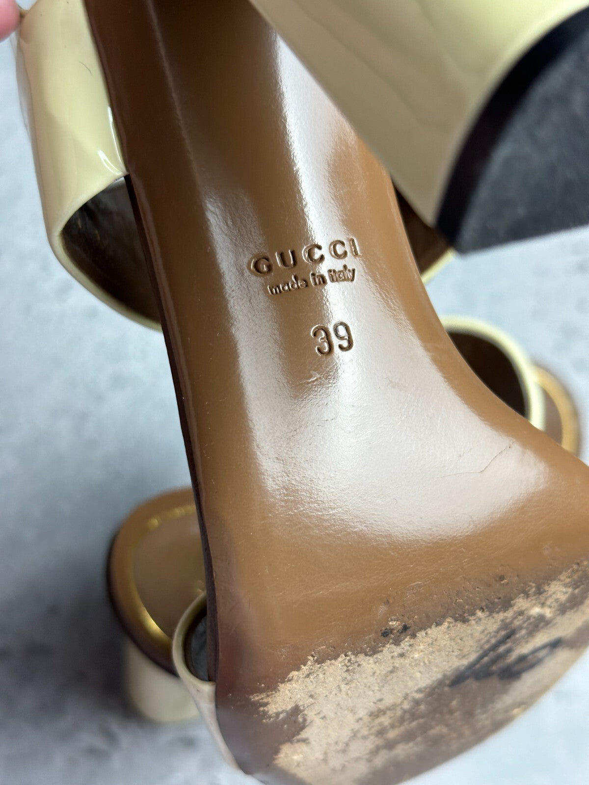 Gucci Leather Alyssa Horsebit Ankle Strap Sandals y2k Rare