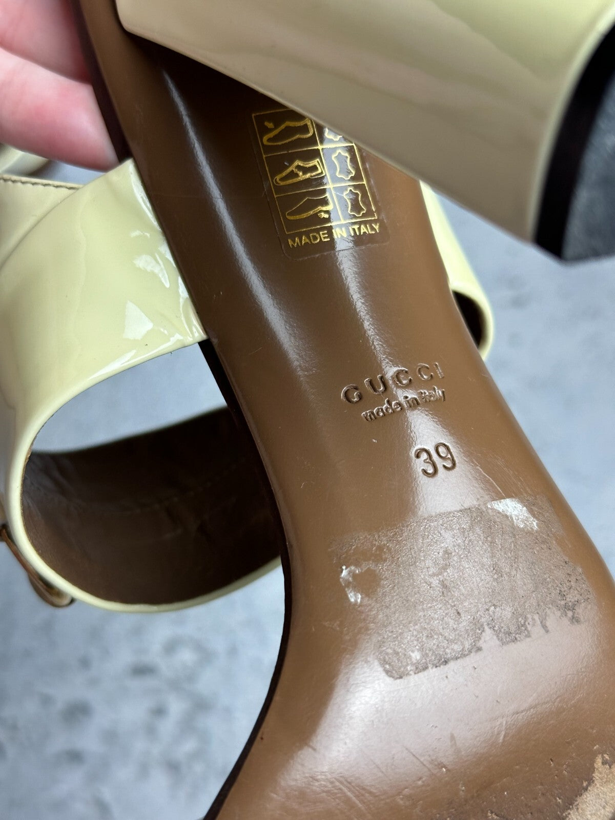 Gucci Leather Alyssa Horsebit Ankle Strap Sandals y2k Rare