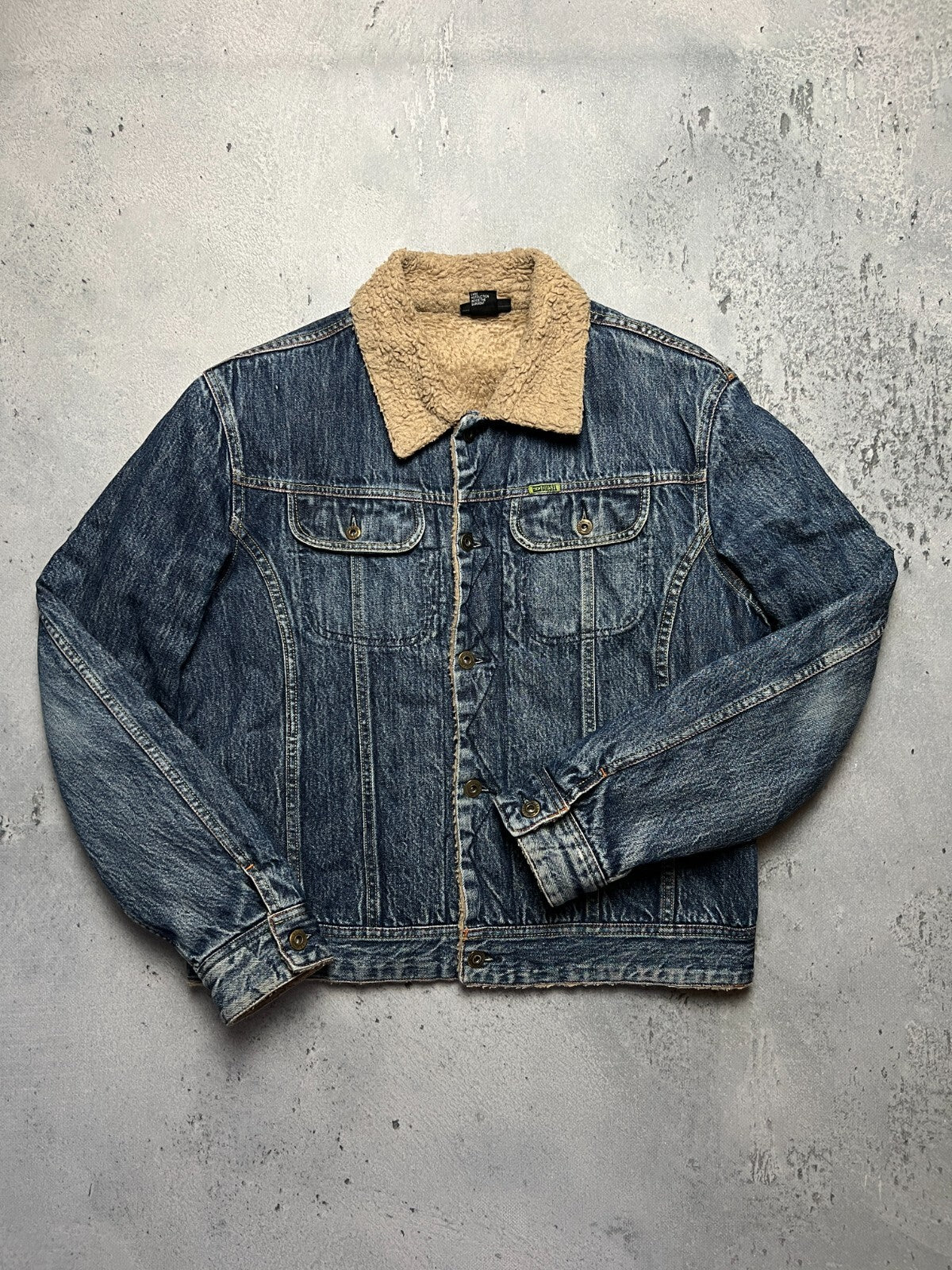 Vintage 00s Archive Diesel Trucker Sherpa Jacket Denim Jeans
