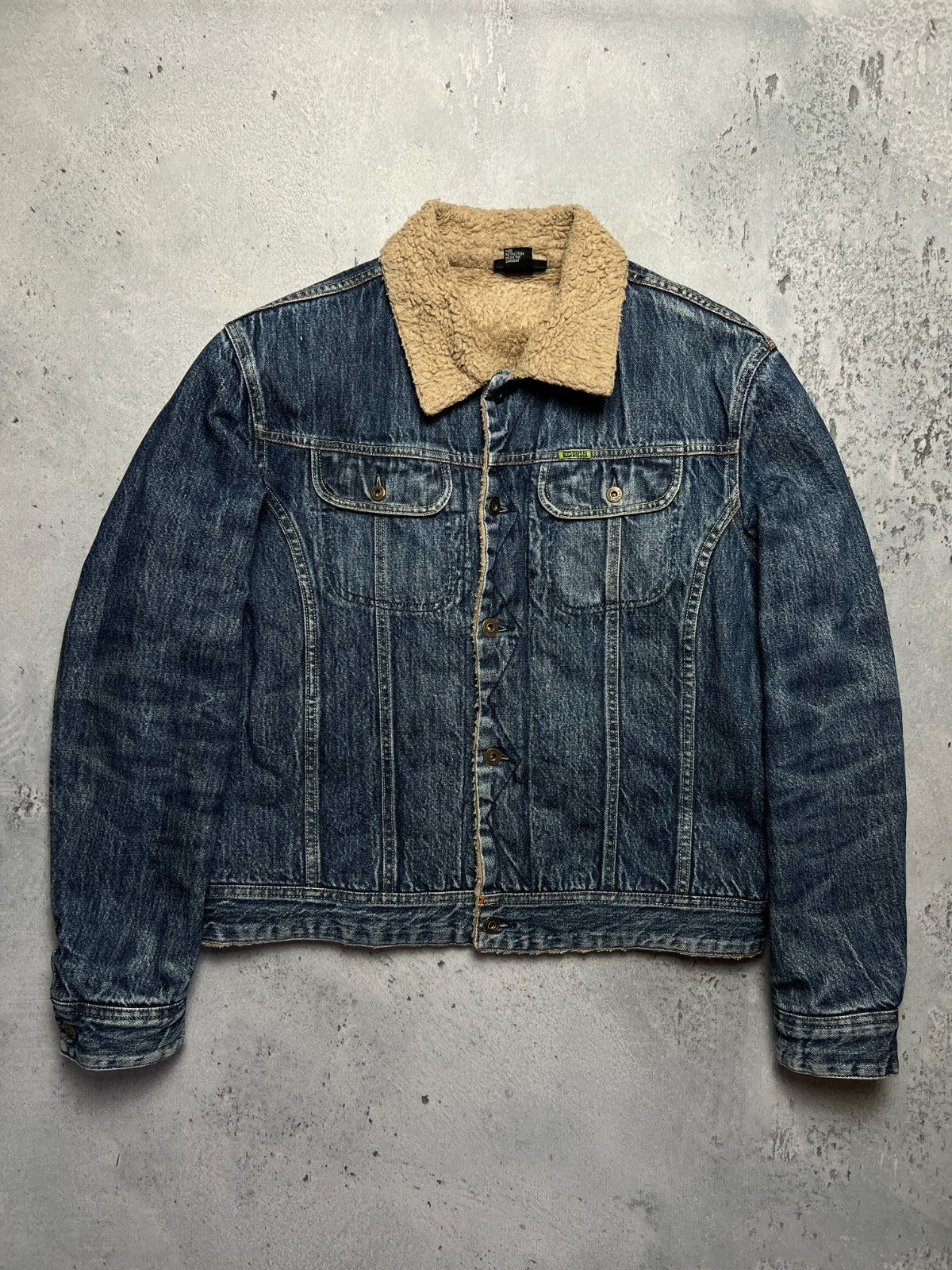 Vintage 00s Archive Diesel Trucker Sherpa Jacket Denim Jeans