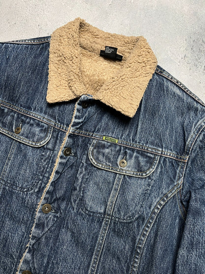 Vintage 00s Archive Diesel Trucker Sherpa Jacket Denim Jeans