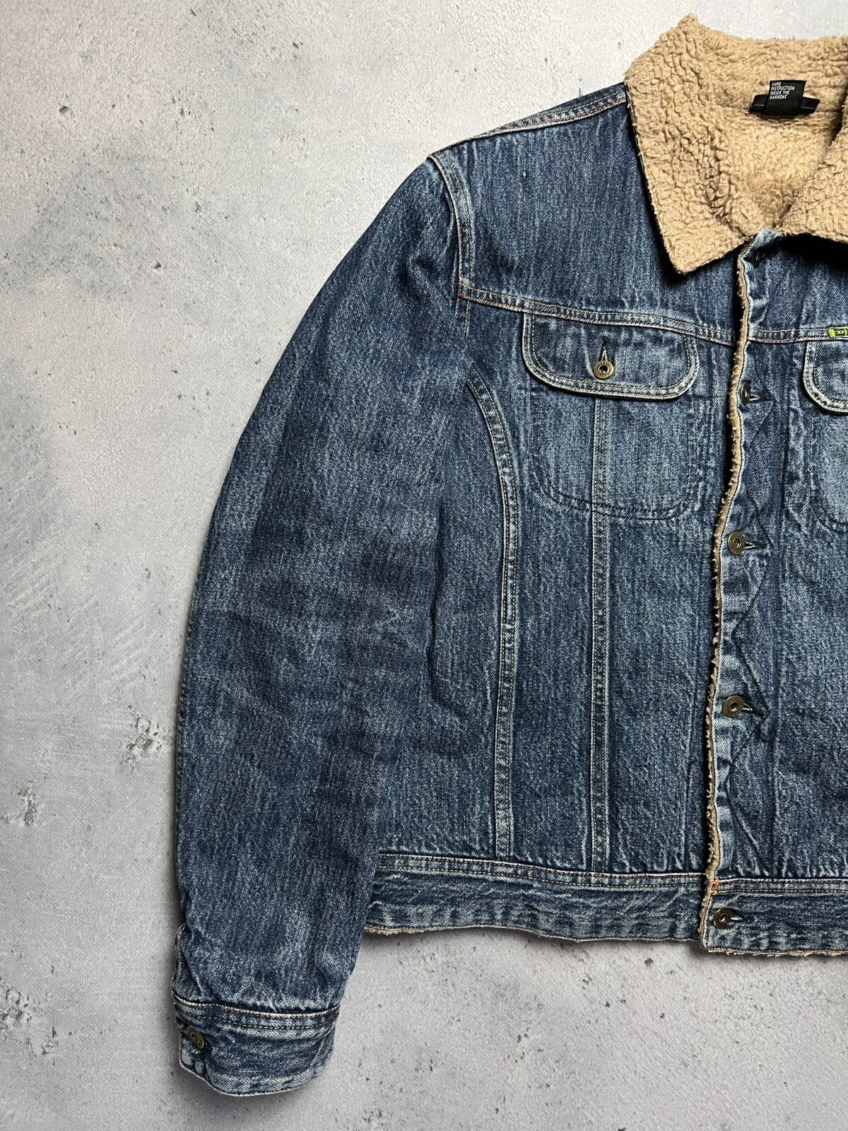 Vintage 00s Archive Diesel Trucker Sherpa Jacket Denim Jeans