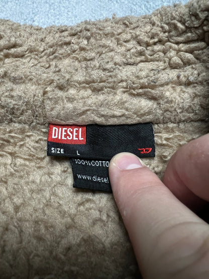 Vintage 00s Archive Diesel Trucker Sherpa Jacket Denim Jeans
