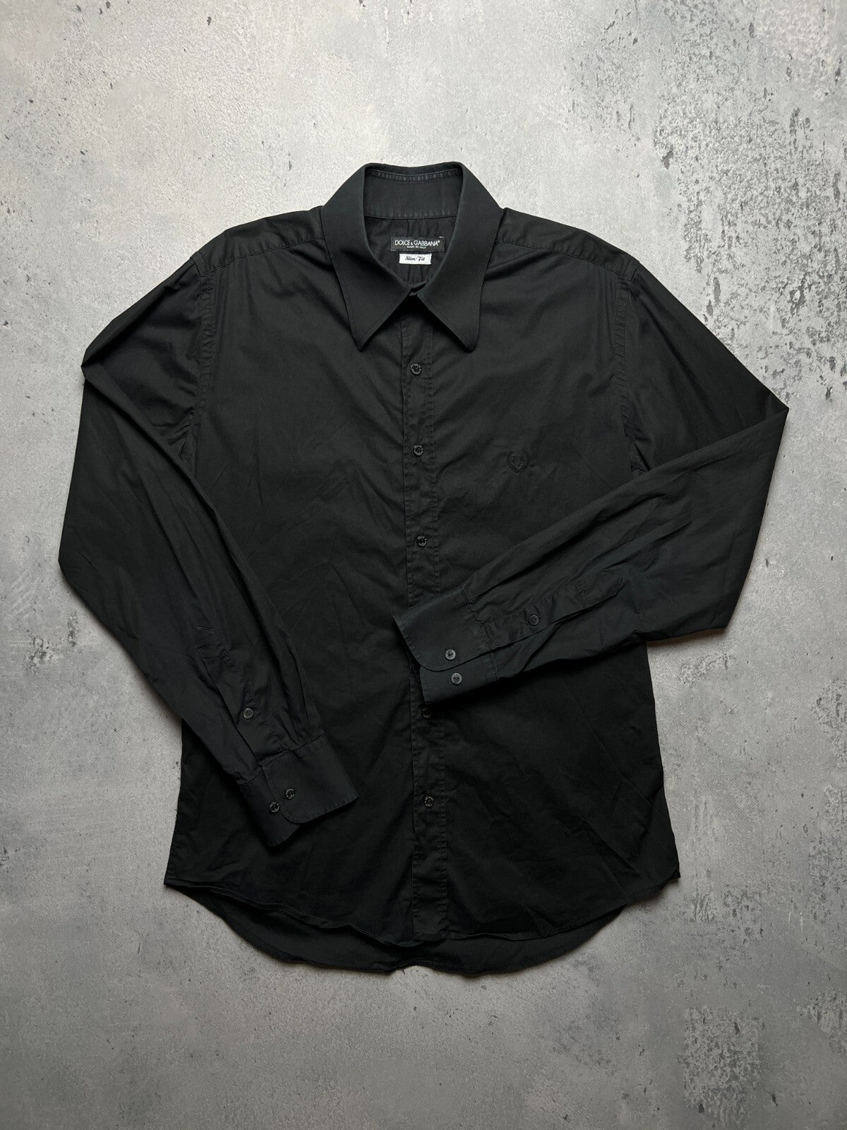 Dolce & Gabbana Vintage Full Black Long Sleeve Shirt Lux y2k