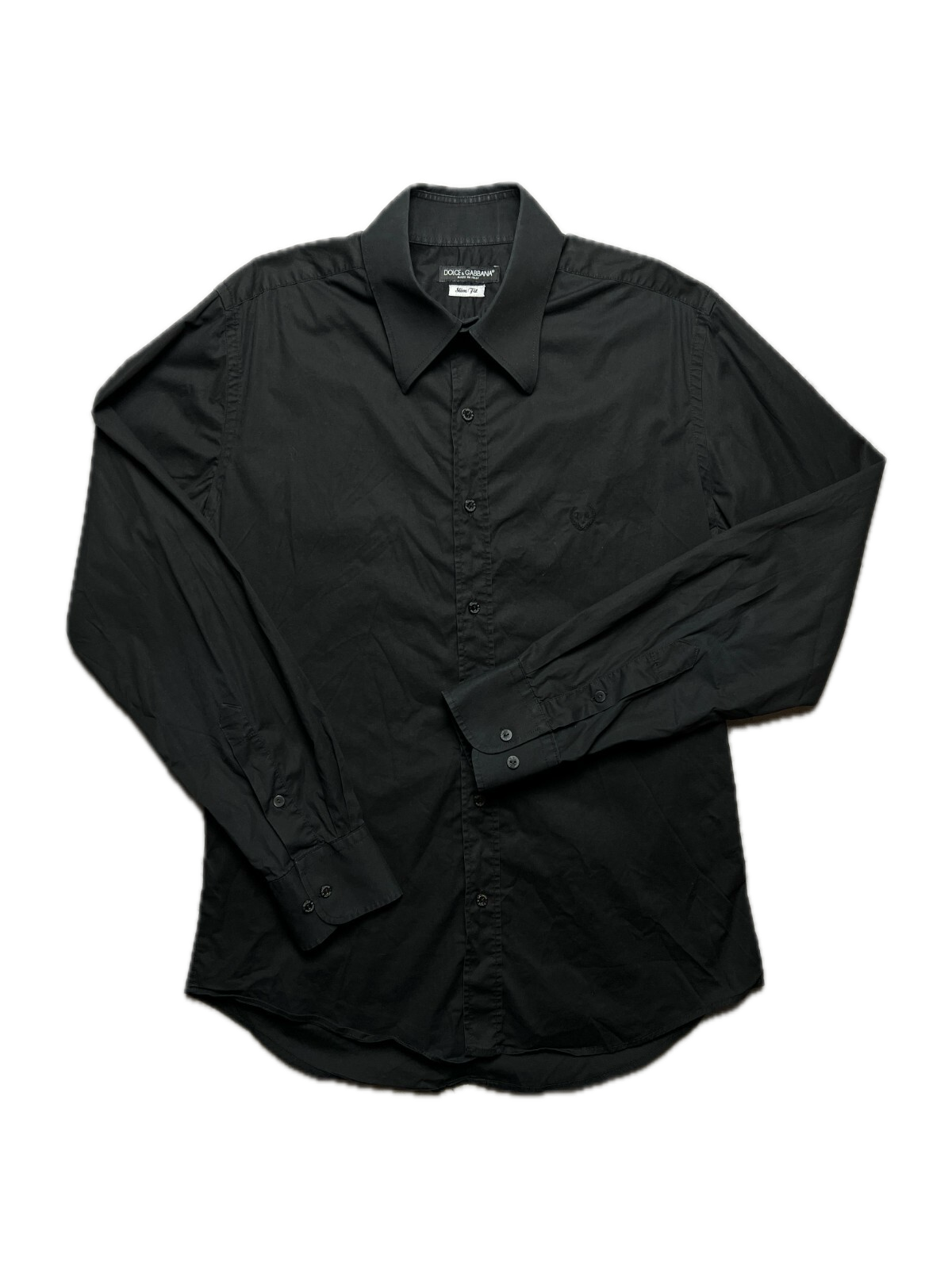 Dolce & Gabbana Vintage Full Black Long Sleeve Shirt Lux y2k