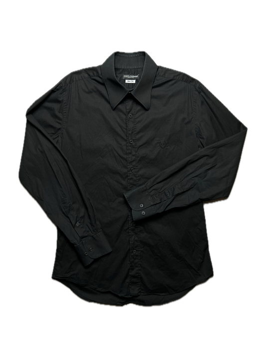 Dolce & Gabbana Vintage Full Black Long Sleeve Shirt Lux y2k