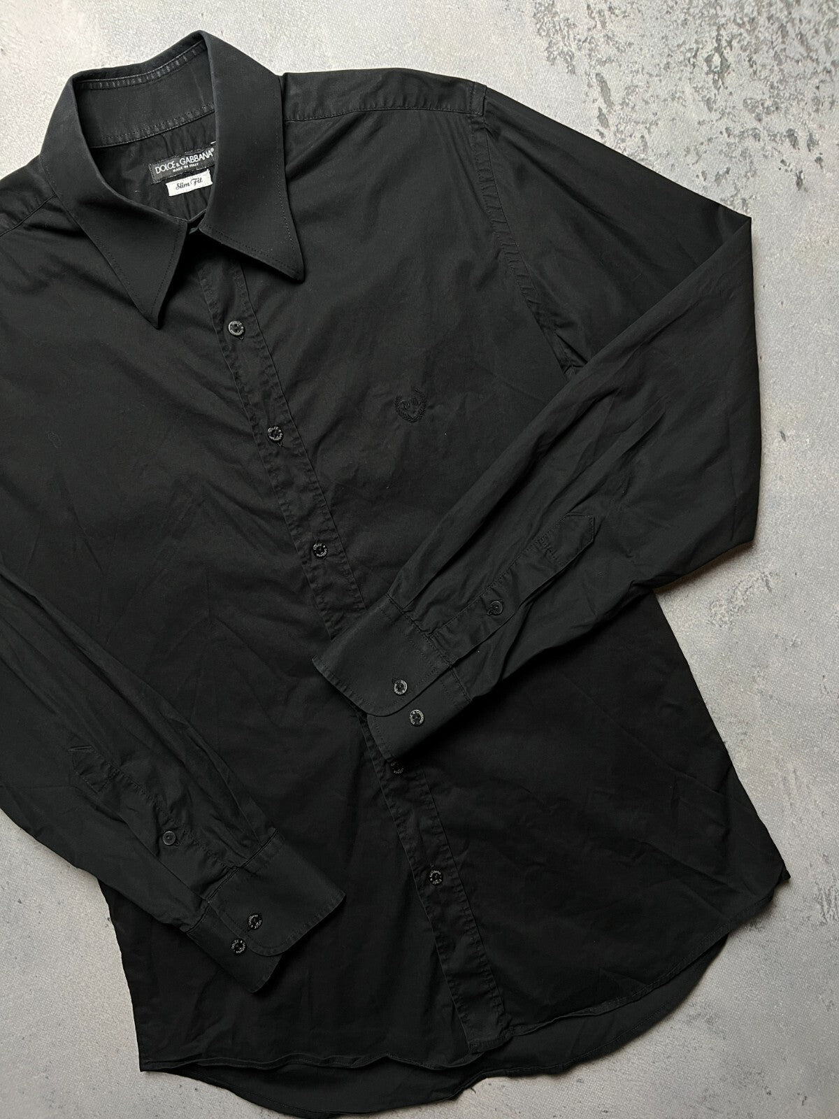 Dolce & Gabbana Vintage Full Black Long Sleeve Shirt Lux y2k
