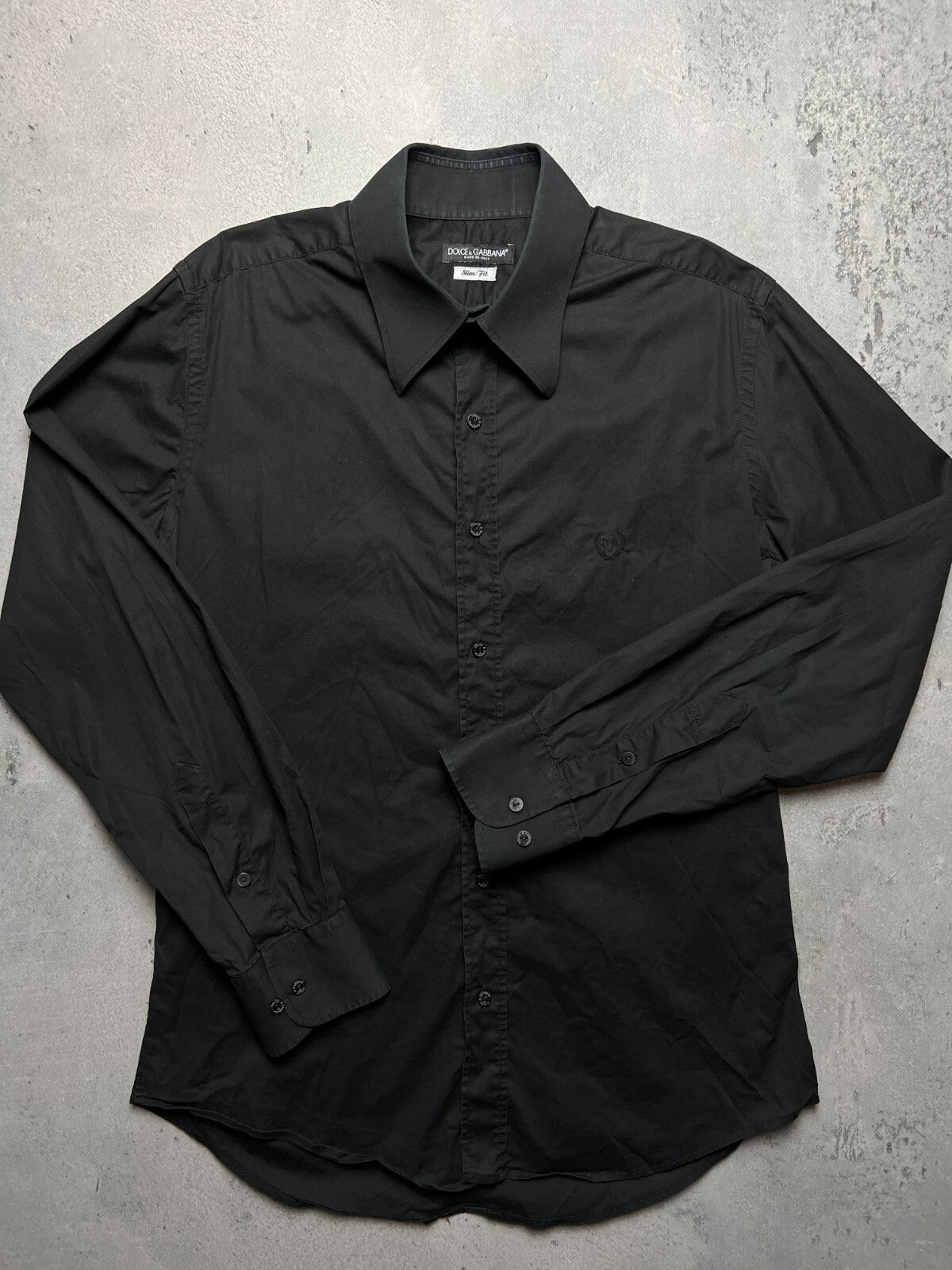 Dolce & Gabbana Vintage Full Black Long Sleeve Shirt Lux y2k