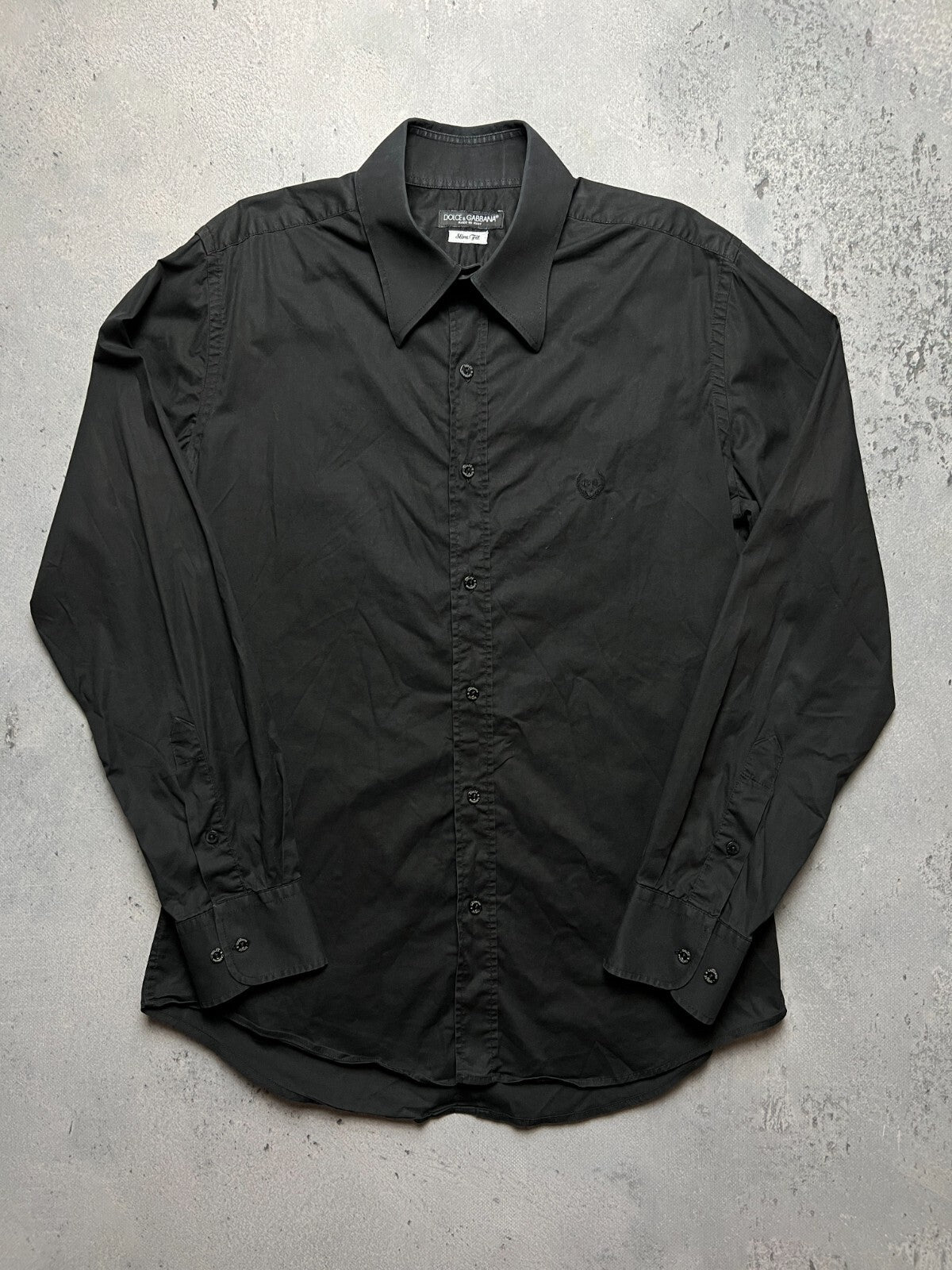 Dolce & Gabbana Vintage Full Black Long Sleeve Shirt Lux y2k