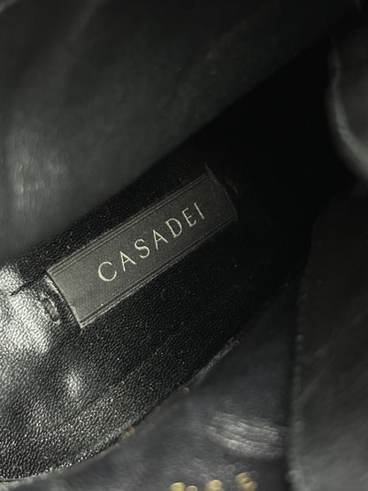 Casadei Laced Platform Ankle Leather Boots Italy 00s Hype