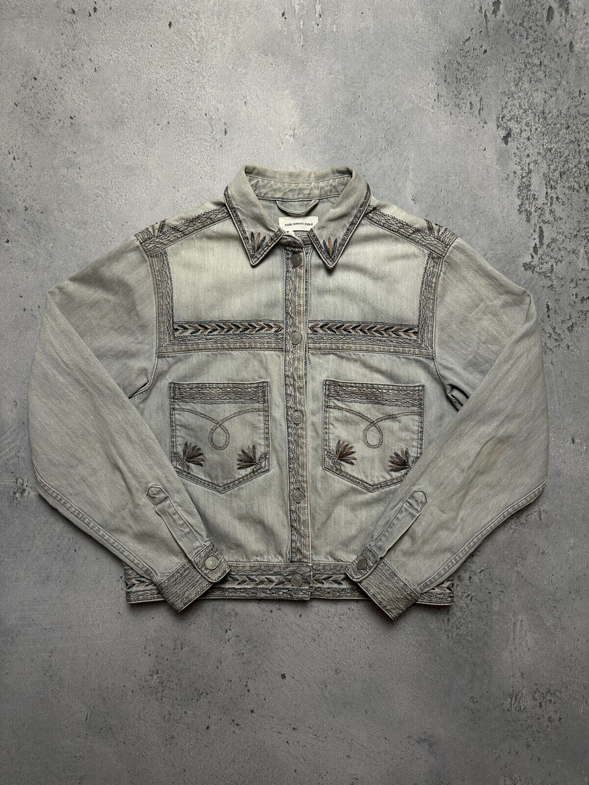 Isabel Marant Etoile Ferida Denim Jacket Rare Pattern Hype