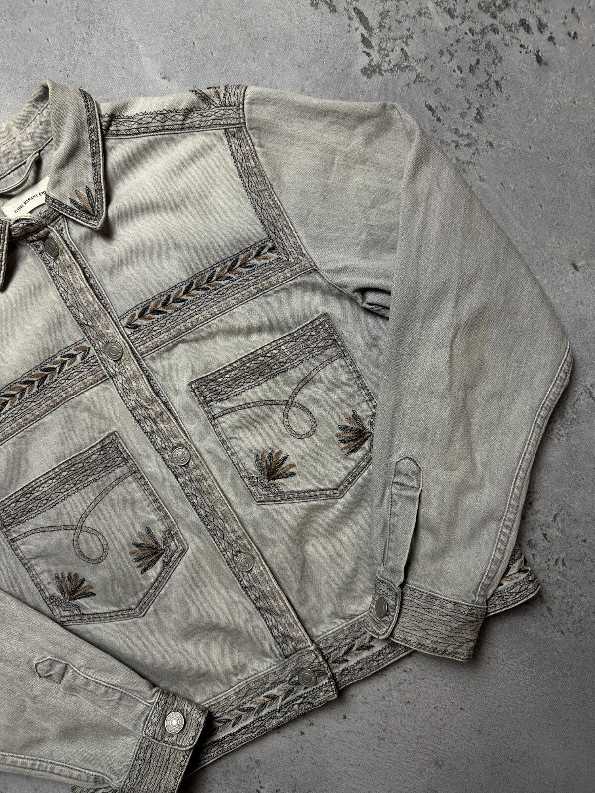 Isabel Marant Etoile Ferida Denim Jacket Rare Pattern Hype