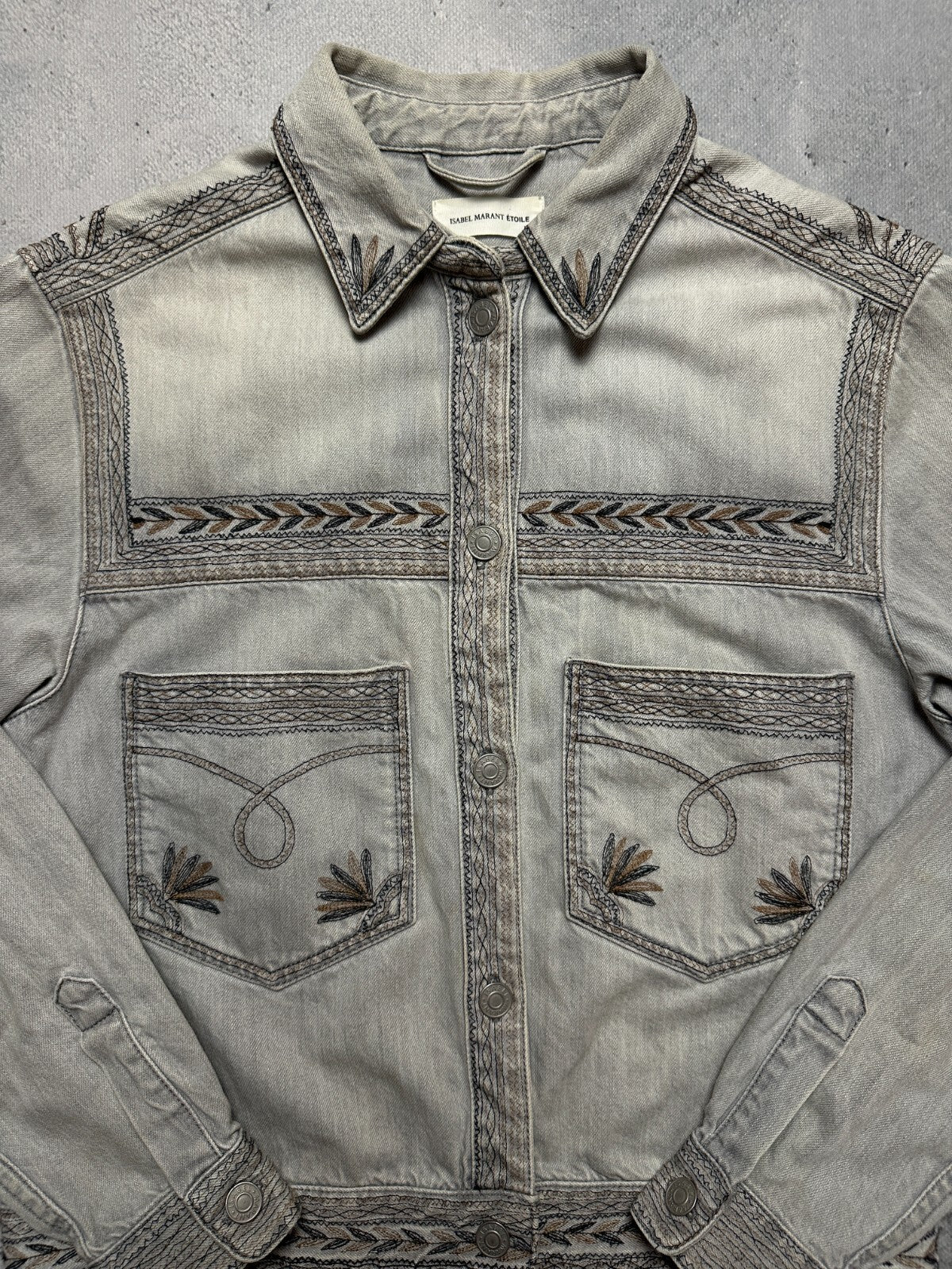 Isabel Marant Etoile Ferida Denim Jacket Rare Pattern Hype