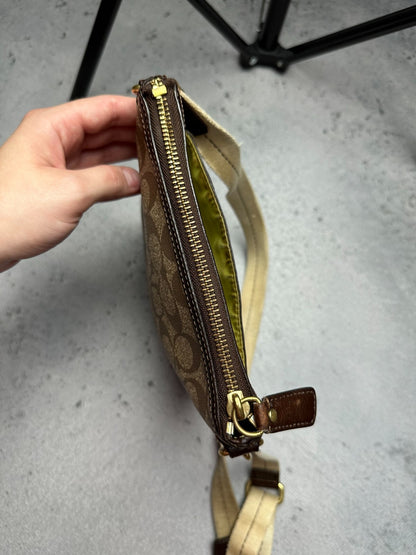 Coach Monogram Stripe Detail Small Crossbody Shoulder Bag