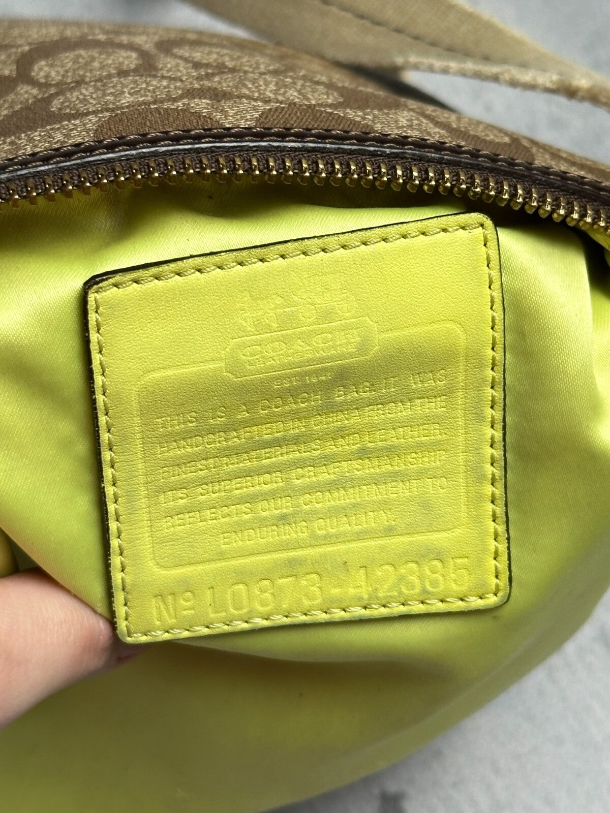 Coach Monogram Stripe Detail Small Crossbody Shoulder Bag