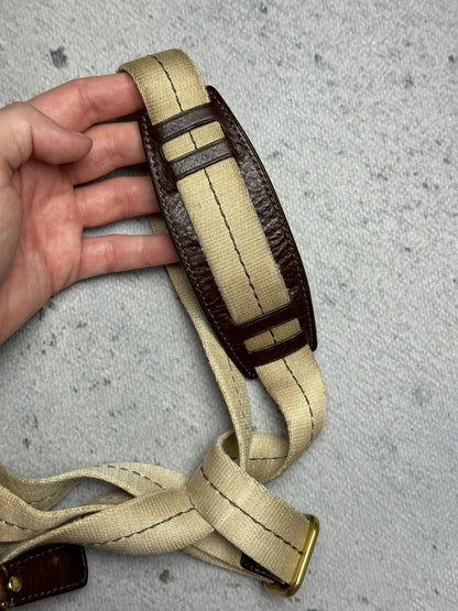 Coach Monogram Stripe Detail Small Crossbody Shoulder Bag