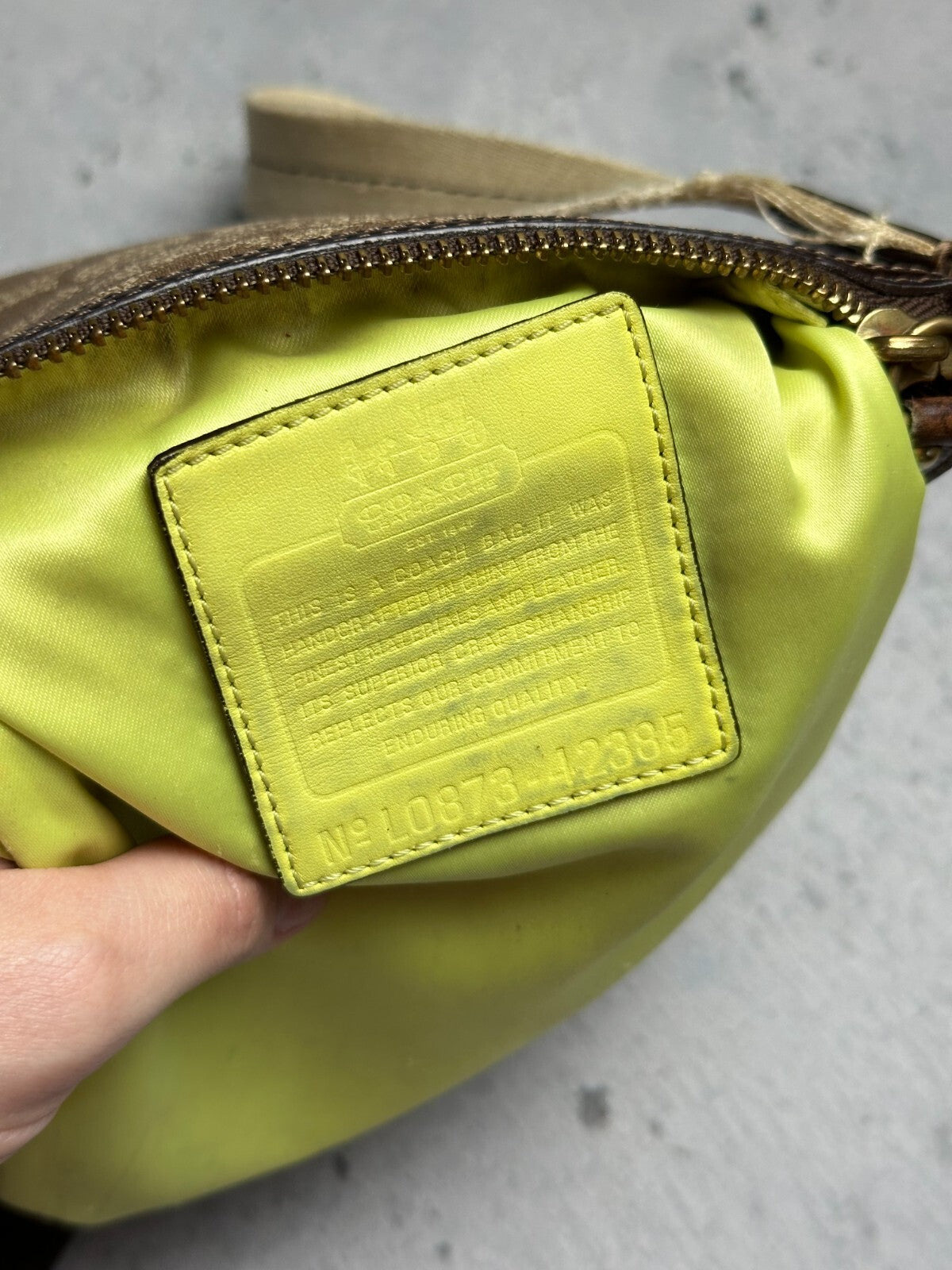 Coach Monogram Stripe Detail Small Crossbody Shoulder Bag