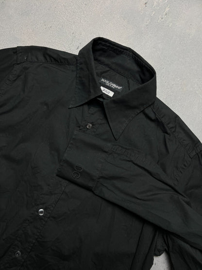 Dolce & Gabbana Vintage Full Black Long Sleeve Shirt Lux y2k