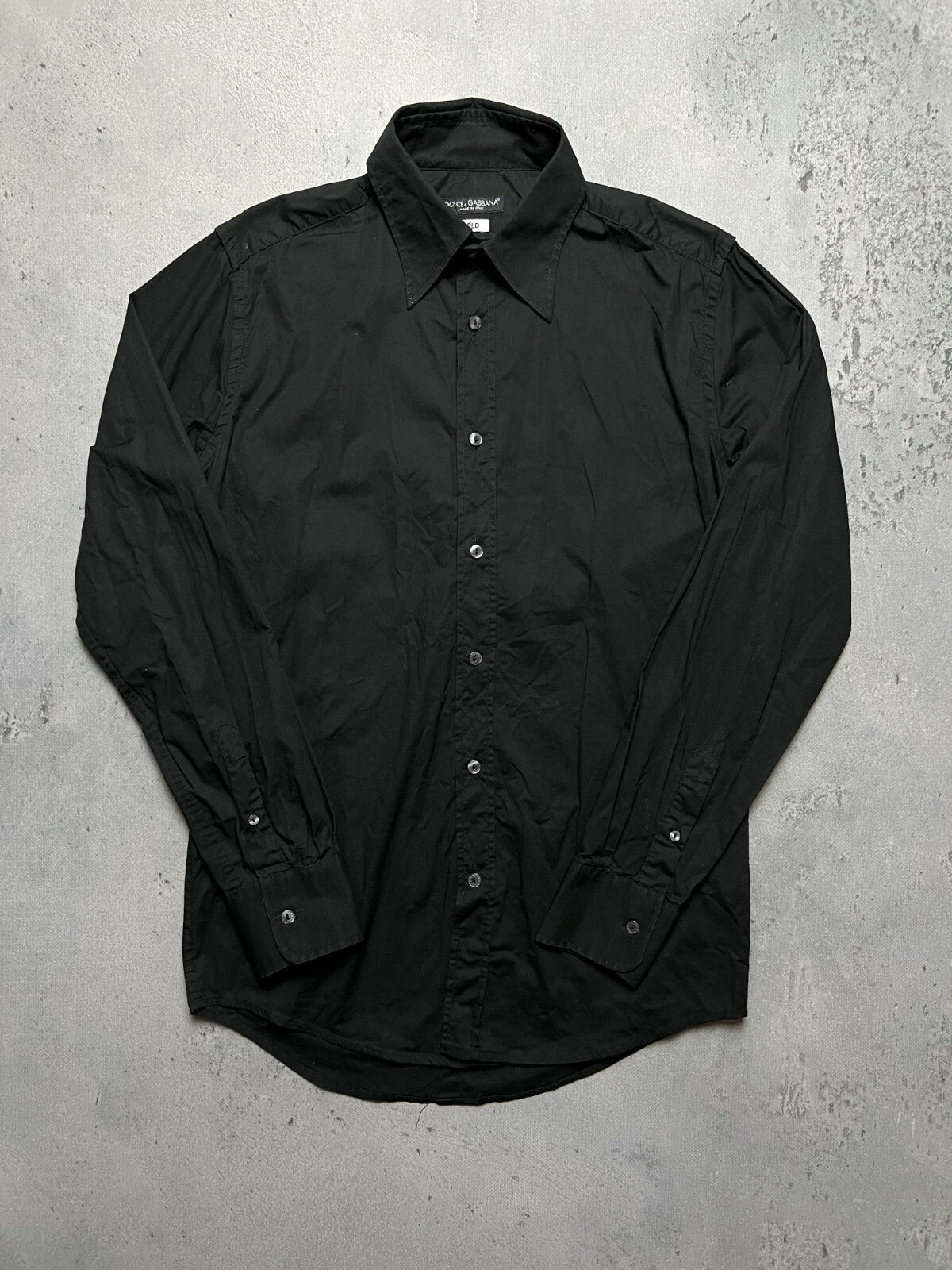 Dolce & Gabbana Vintage Full Black Long Sleeve Shirt Lux y2k