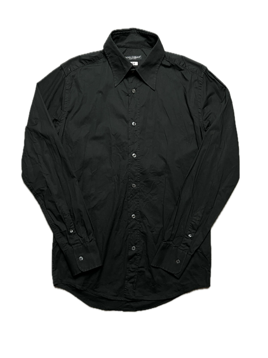 Dolce & Gabbana Vintage Full Black Long Sleeve Shirt Lux y2k