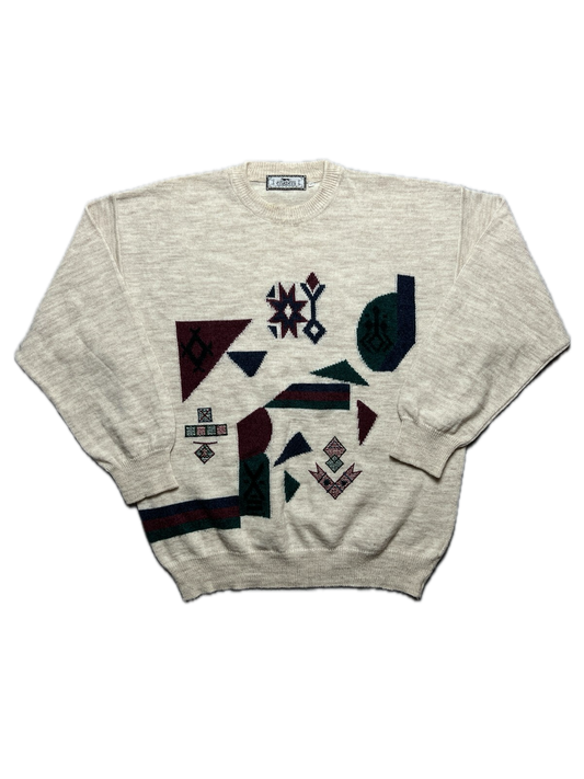 Engbers Fashion 90s Vintage Unique Rare Style Coogi Norway Wool Sweater Abstract