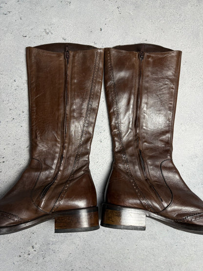 Ripa VTG Heels Leather Boots Rare Italian Item Avant-Garde