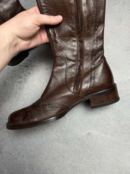 Ripa VTG Heels Leather Boots Rare Italian Item Avant-Garde