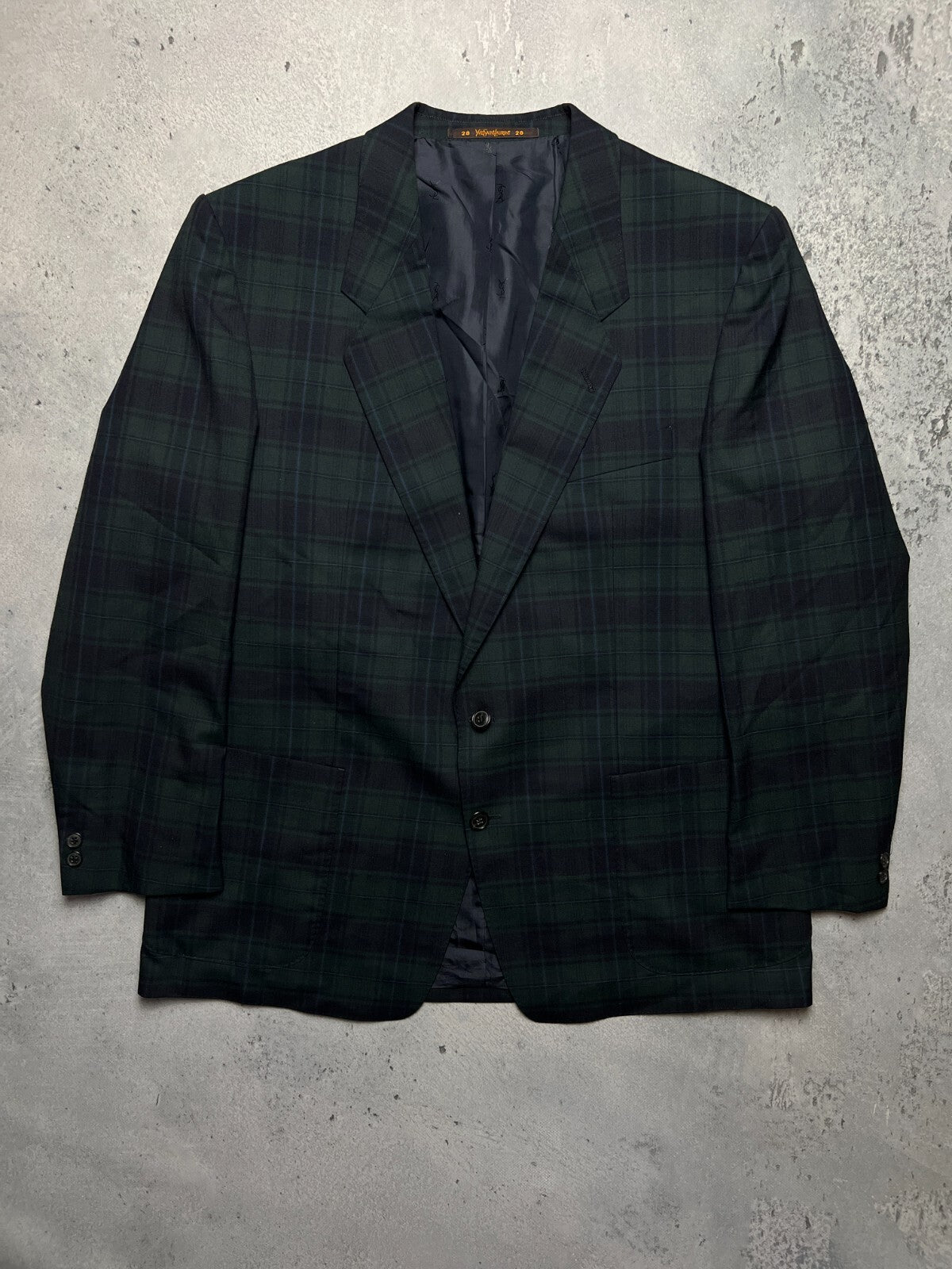 Vintage Yves Saint Laurent Blazer Jacket Plaid 80s Lux Item