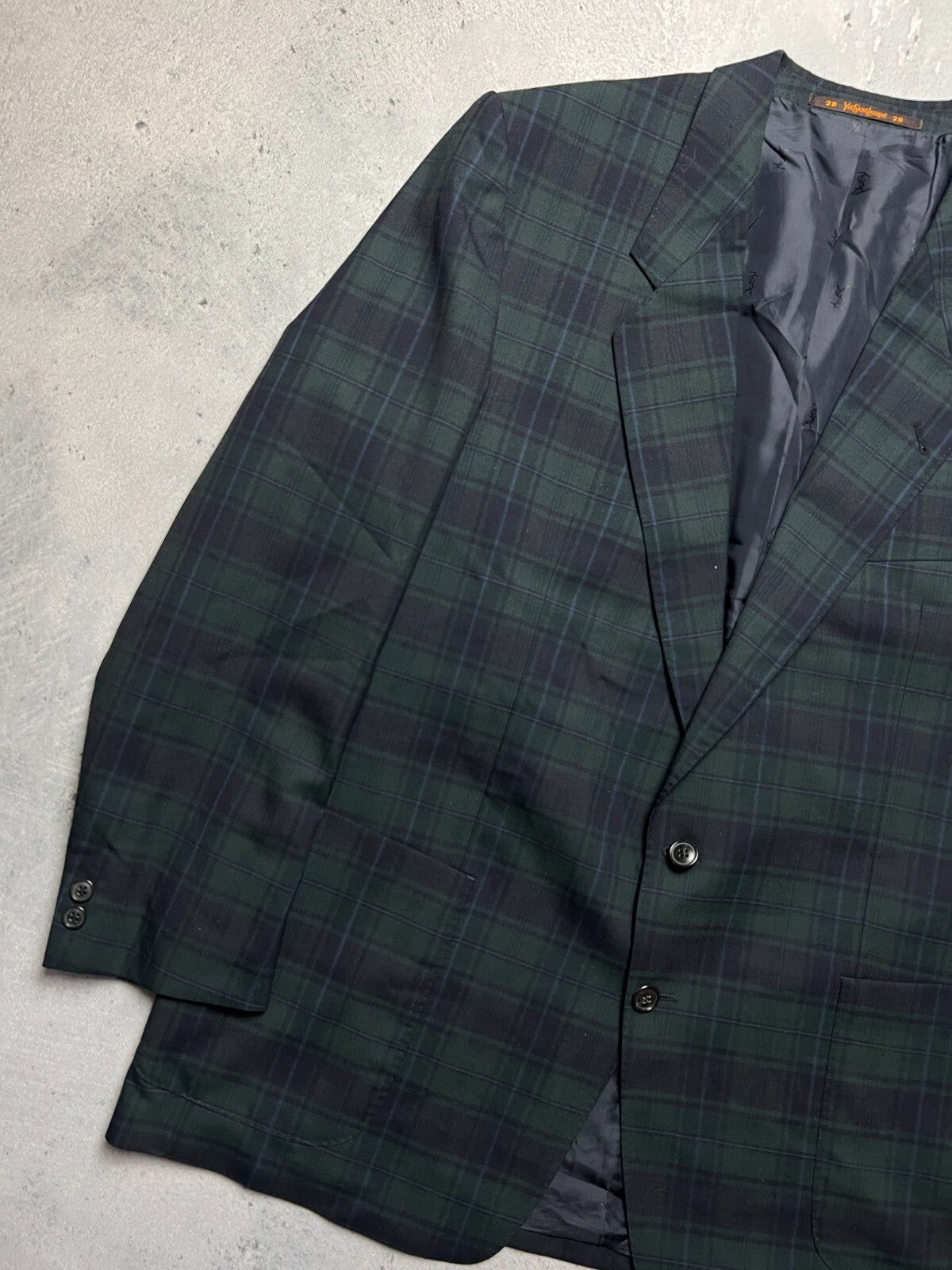 Vintage Yves Saint Laurent Blazer Jacket Plaid 80s Lux Item