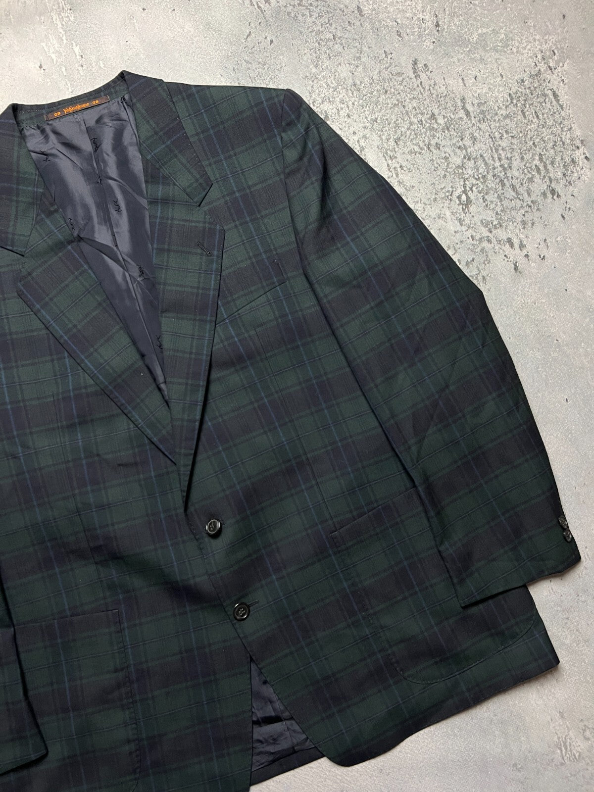 Vintage Yves Saint Laurent Blazer Jacket Plaid 80s Lux Item